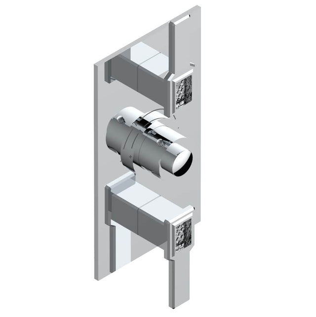 THG - Trim for THG thermostatic valve 2 volume controls, rough part supplied with fixing box ref. 5 400AE/US - Matt Umber PVD