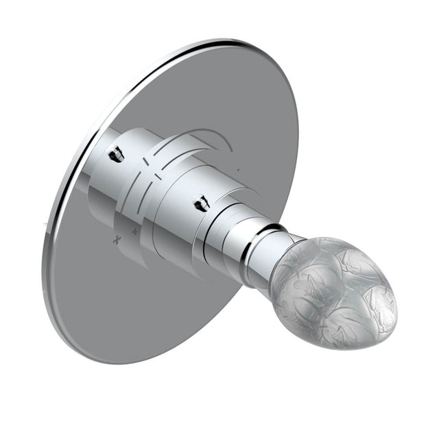 THG - Trim for THG thermostatic valve, rough part supplied with fixing box ref. 5 200AE/US - Round plate model - Matt Umber PVD
