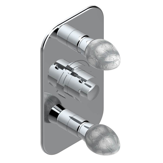 THG - Trim for THG thermostatic valve 2 volume controls, rough part supplied with fixing box ref. 5 400AE/US - Matt Umber PVD