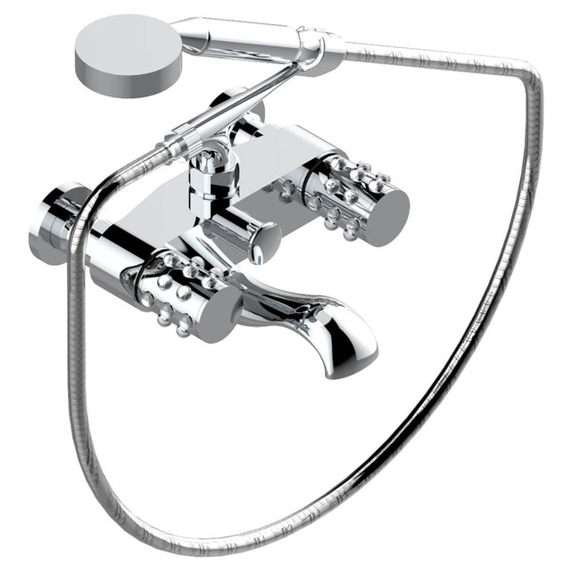 THG - Exposed tub filler with cradle handshower, wall mounted - Matt Umber PVD