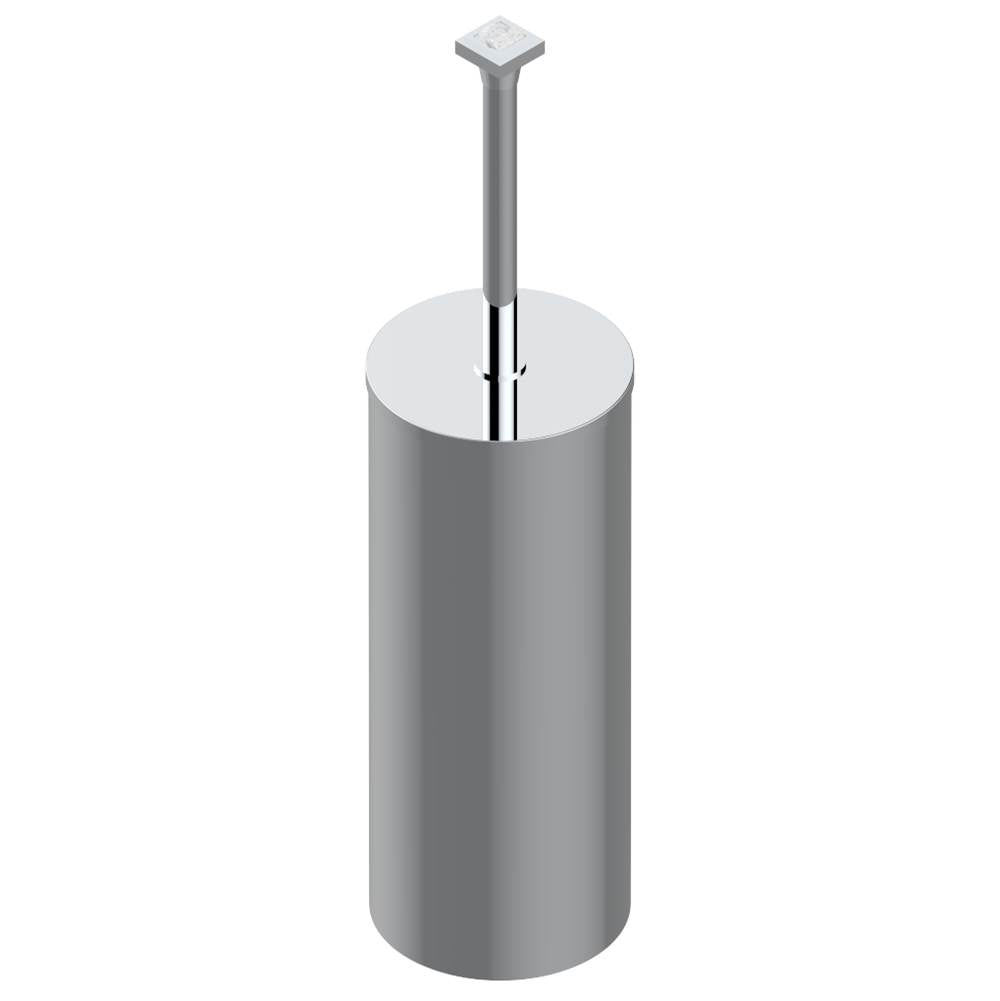 THG - Metal toilet brush holder with brush with cover floor mounted - Chrome Polished,Gold Polished