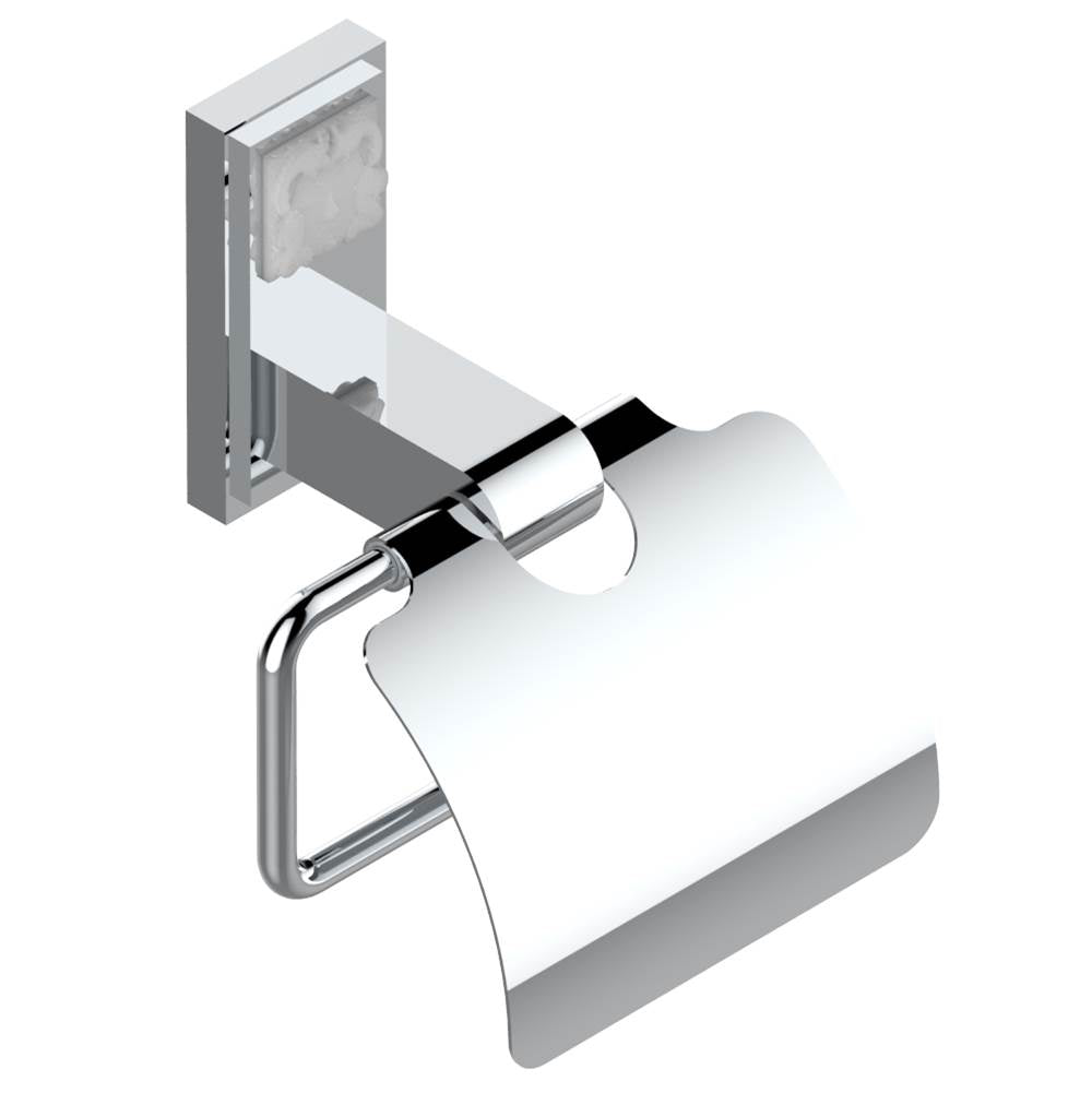 THG - Toilet paper holder, single mount with cover - Chrome Polished,Gold Polished