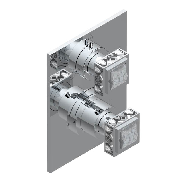 THG - Trim for thg thermostat with 2-way diverter, rough part supplied with fixing box ref. 5 500AE/US - Chrome Polished,Gold Polished