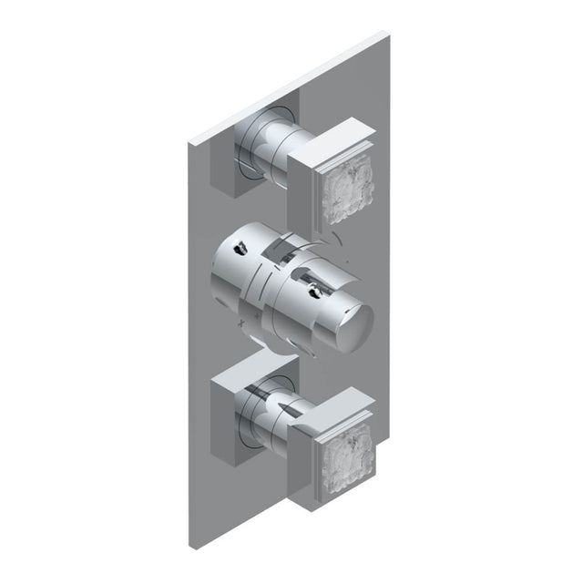 THG - Trim for THG thermostatic valve 2 volume controls, rough part supplied with fixing box ref. 5 400AE/US - Gold Color PVD