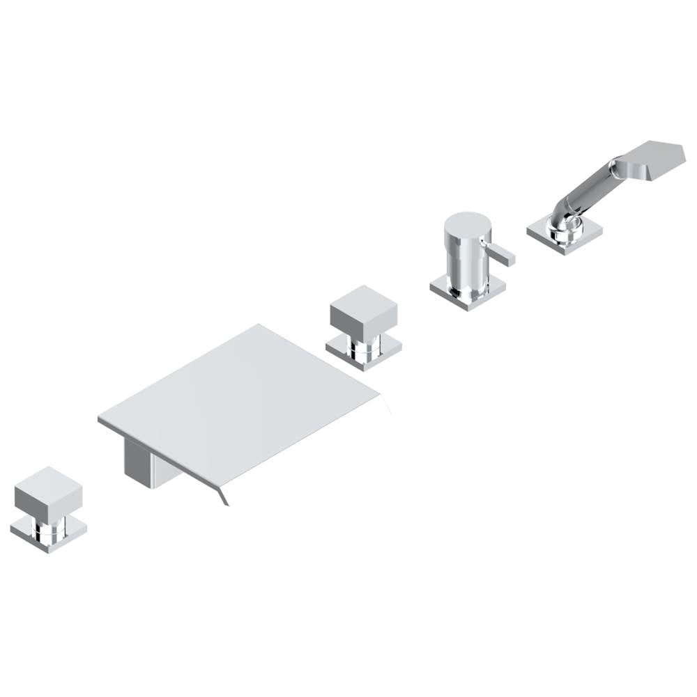 THG - DECK MOUNTED 2 VALVES ROMAN TUB SET WITH HANDSPRAY AND MIXING VALVE - Matt Umber PVD