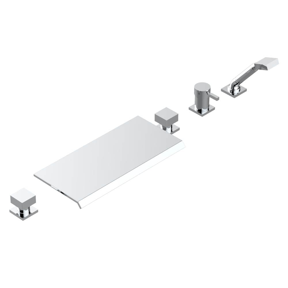 THG - DECK MOUNTED 2 VALVES ROMAN TUB SET WITH HANDSPRAY AND MIXING VALVE - Matt Umber PVD
