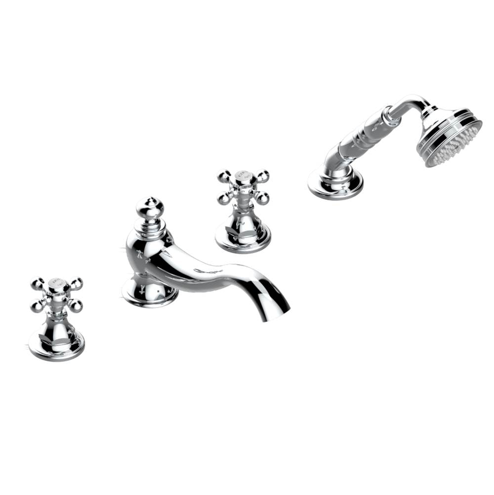 THG - Roman tub set with divertor spout and handshower, 3/4'' valves - Matt Umber PVD