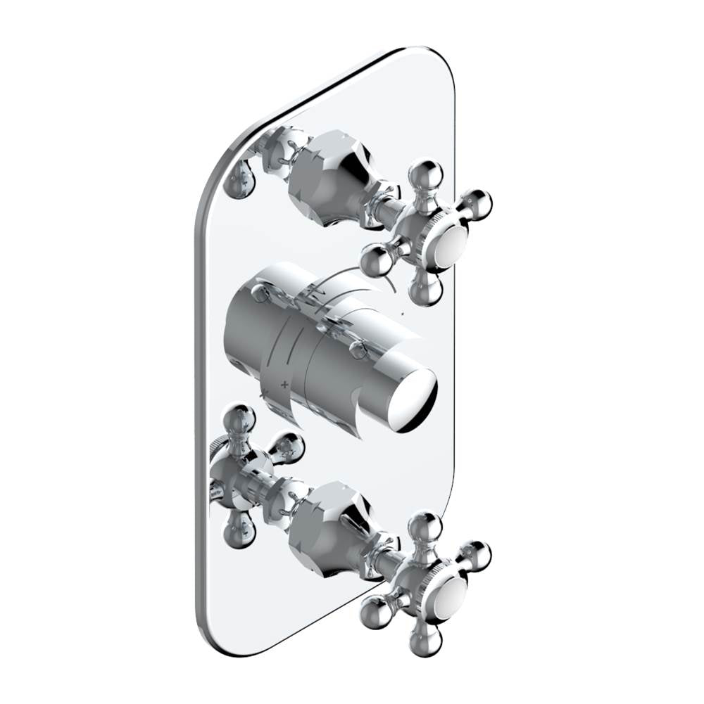 THG - Trim for THG thermostatic valve 2 volume controls, rough part supplied with fixing box ref. 5 400AE/US - Soft Matt Gold