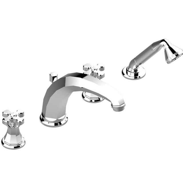 THG - Roman tub set with high divertor spout and handshower, 3/4'' valves - Matt Umber PVD