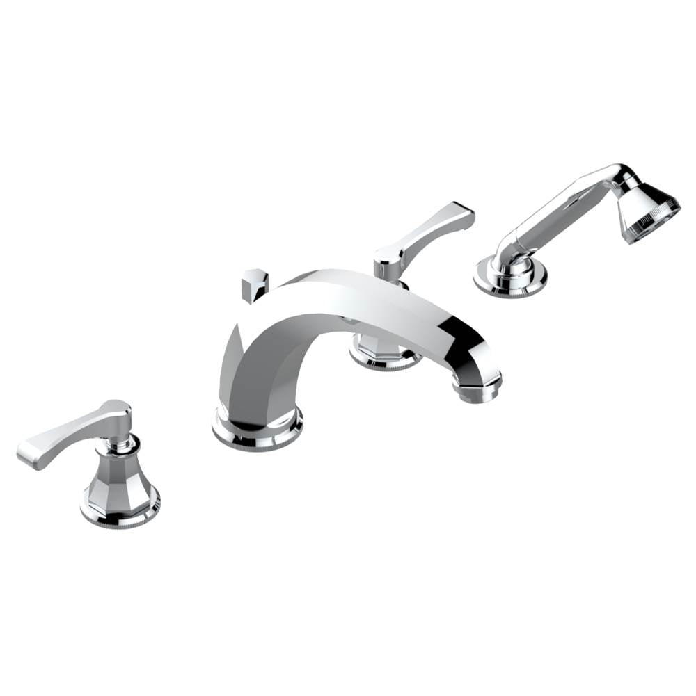 THG - Roman tub set with high divertor spout and handshower, 3/4'' valves - Matt Umber PVD