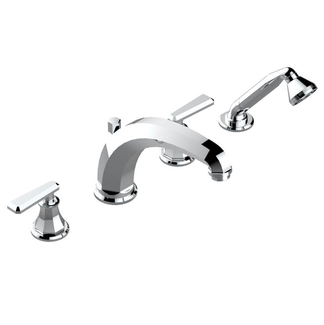 THG - Roman tub set with high divertor spout and handshower, 3/4'' valves - Matt Umber PVD