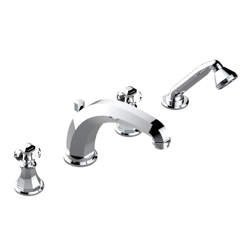 THG - Roman tub set with high divertor spout and handshower, 3/4'' valves - Matt Umber PVD