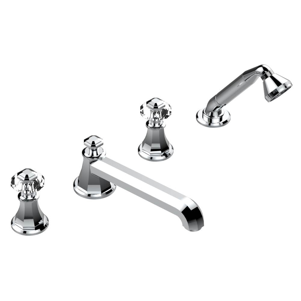 THG - Roman tub set with divertor spout and handshower, 3/4'' valves - Matt Umber PVD