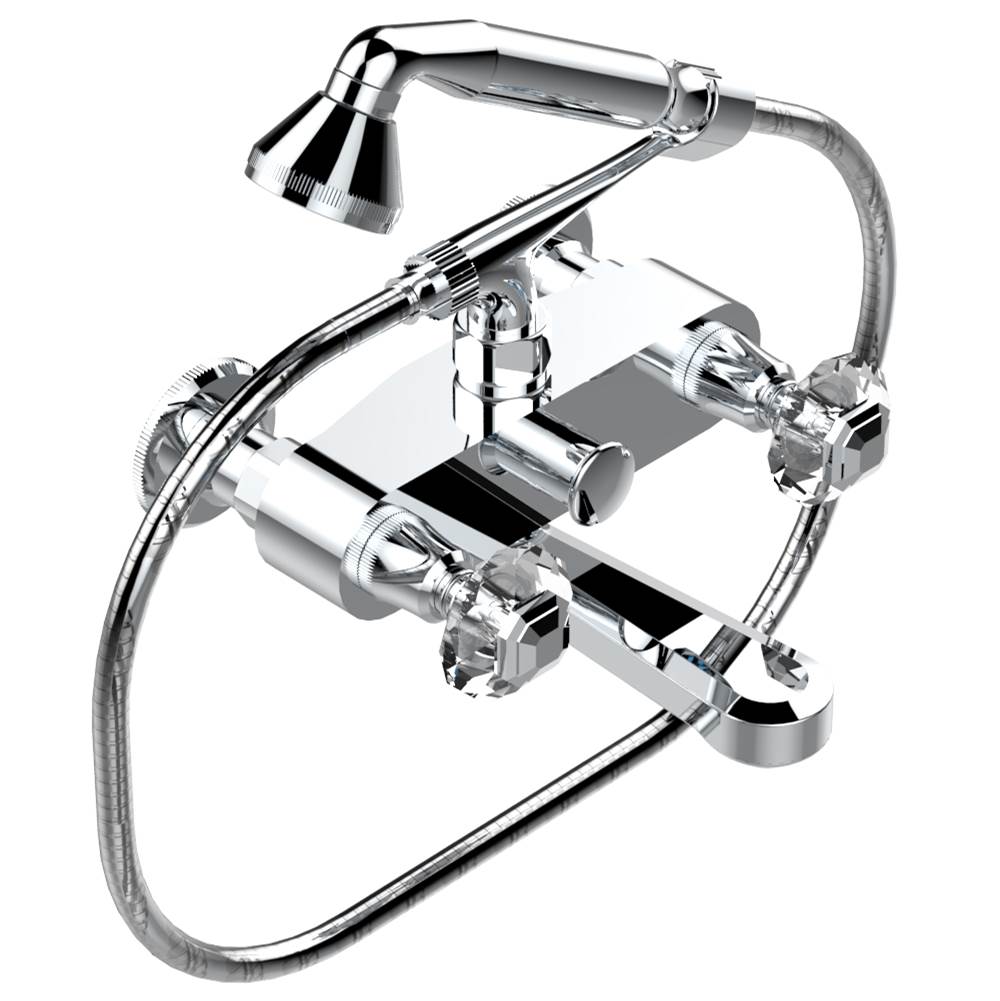 THG - Exposed tub filler with cradle handshower, wall mounted - Matt Umber PVD