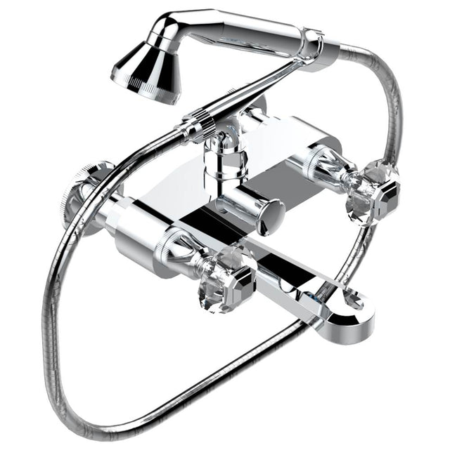 THG - Exposed tub filler with cradle handshower, wall mounted - Matt Umber PVD