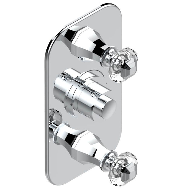 THG - Trim for THG thermostatic valve 2 volume controls, rough part supplied with fixing box ref. 5 400AE/US - Matt Umber PVD