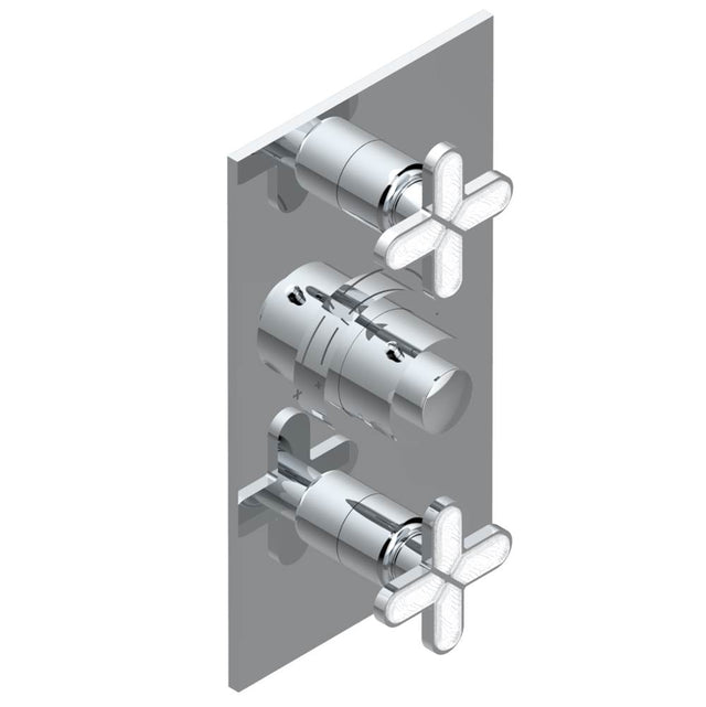 THG - Trim for THG thermostatic valve 2 volume controls, rough part supplied with fixing box ref. 5 400AE/US - Matt Umber PVD