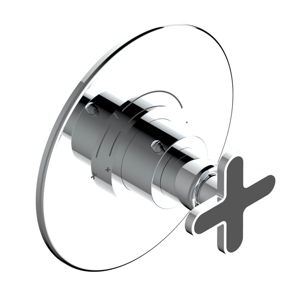 THG - Trim for THG thermostatic valve, rough part supplied with fixing box ref. 5 200AE/US - Round plate model - Matt Umber PVD