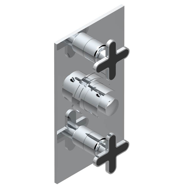 THG - Trim for THG thermostatic valve 2 volume controls, rough part supplied with fixing box ref. 5 400AE/US - Matt Umber PVD