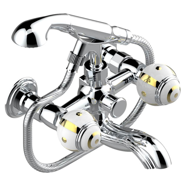 THG - Exposed tub filler with cradle handshower, wall mounted - Matt Umber PVD