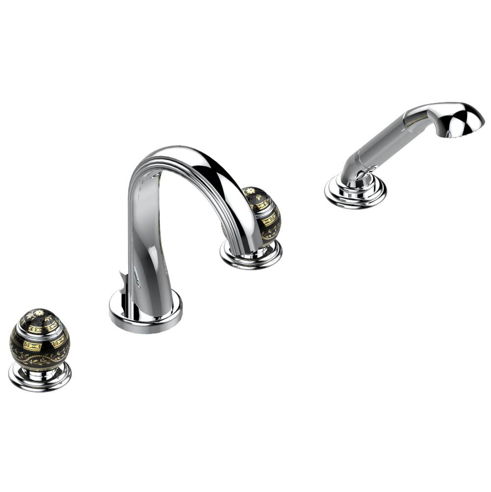 THG - Roman tub set with divertor spout and handshower, 3/4'' valves - Matt Umber PVD