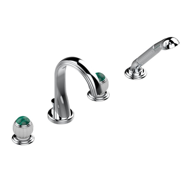 THG - Roman tub set with divertor spout and handshower, 3/4'' valves - Matt Umber PVD
