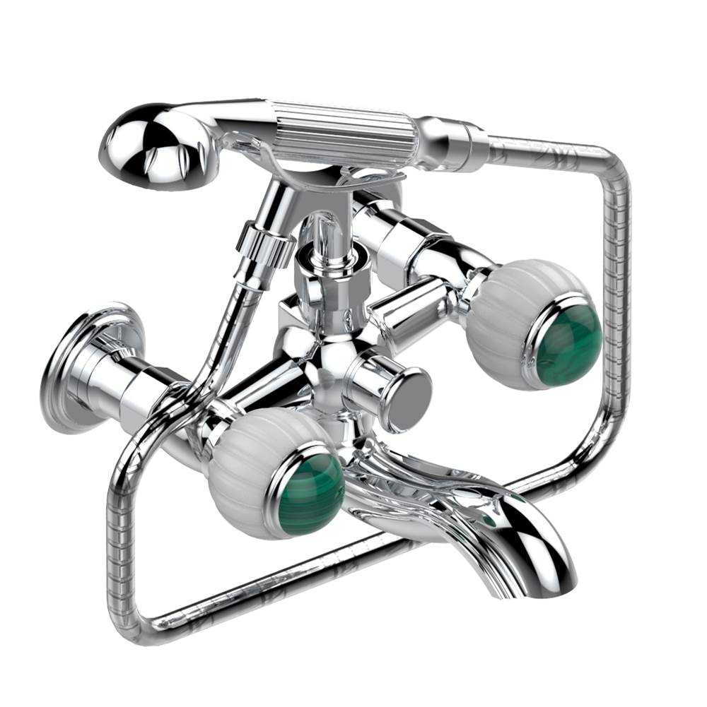 THG - Exposed tub filler with cradle handshower, wall mounted - Matt Umber PVD