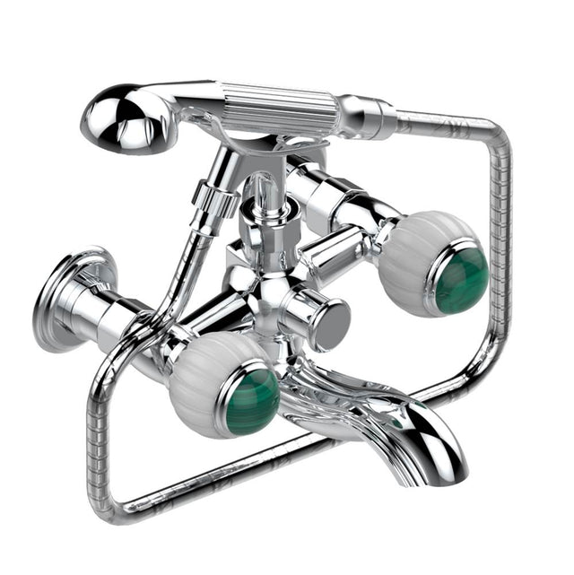 THG - Exposed tub filler with cradle handshower, wall mounted - Matt Umber PVD