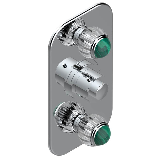 THG - Trim for THG thermostatic valve 2 volume controls, rough part supplied with fixing box ref. 5 400AE/US - Matt Umber PVD