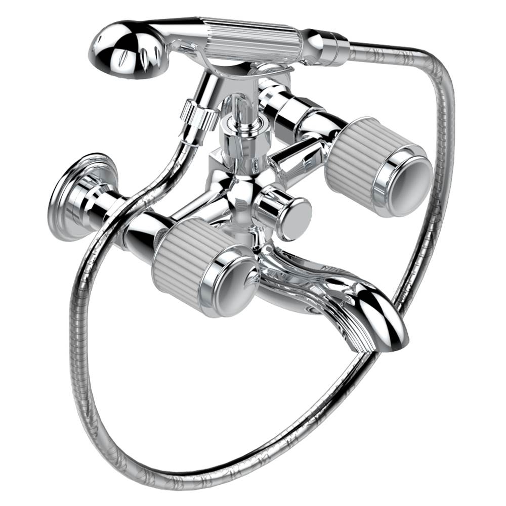 THG - Exposed tub filler with cradle handshower, wall mounted - Matt Umber PVD