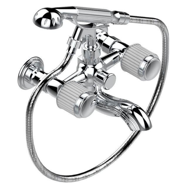 THG - Exposed tub filler with cradle handshower, wall mounted - Matt Umber PVD