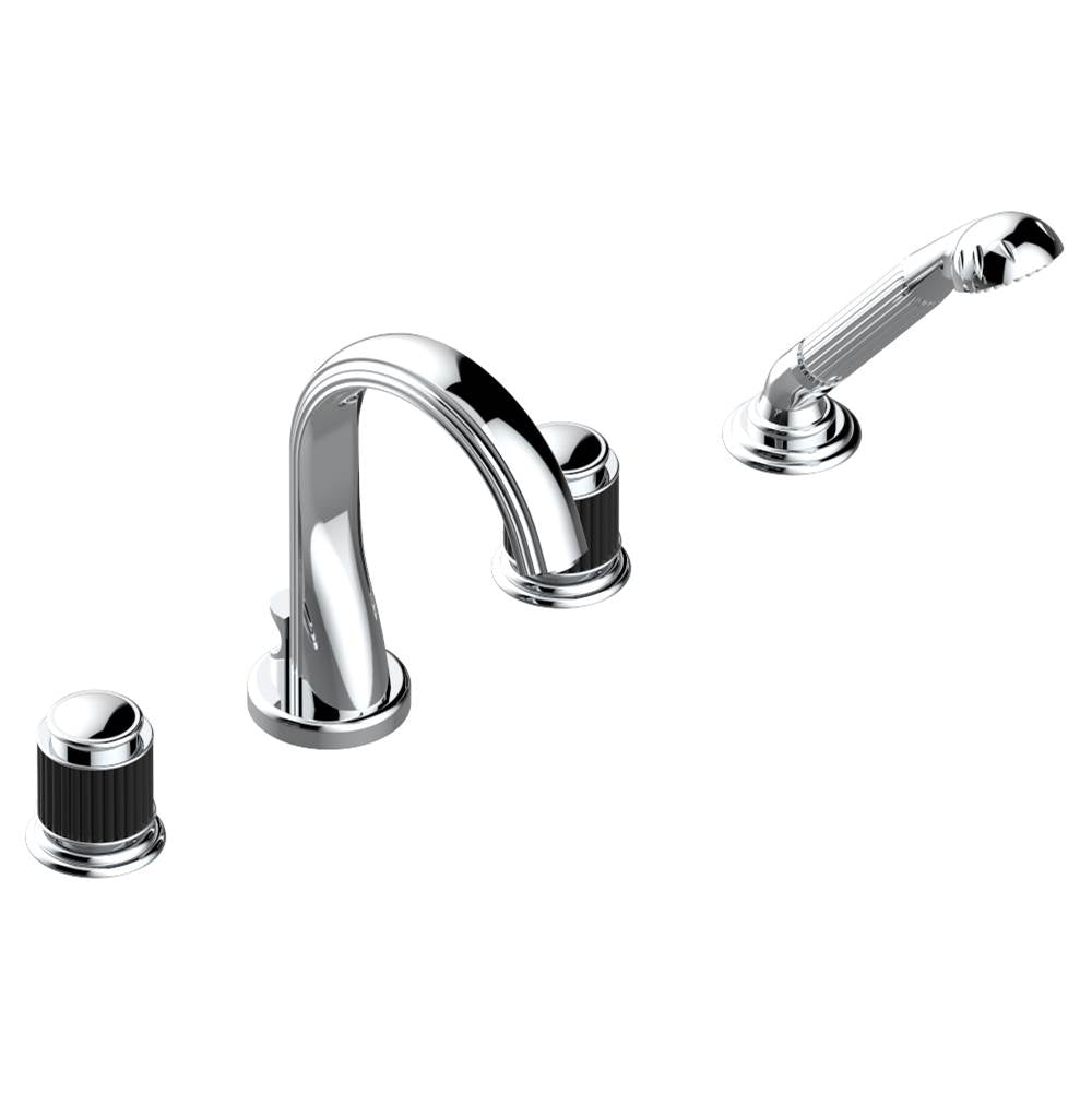THG - Roman tub set with divertor spout and handshower, 3/4'' valves - Matt Umber PVD