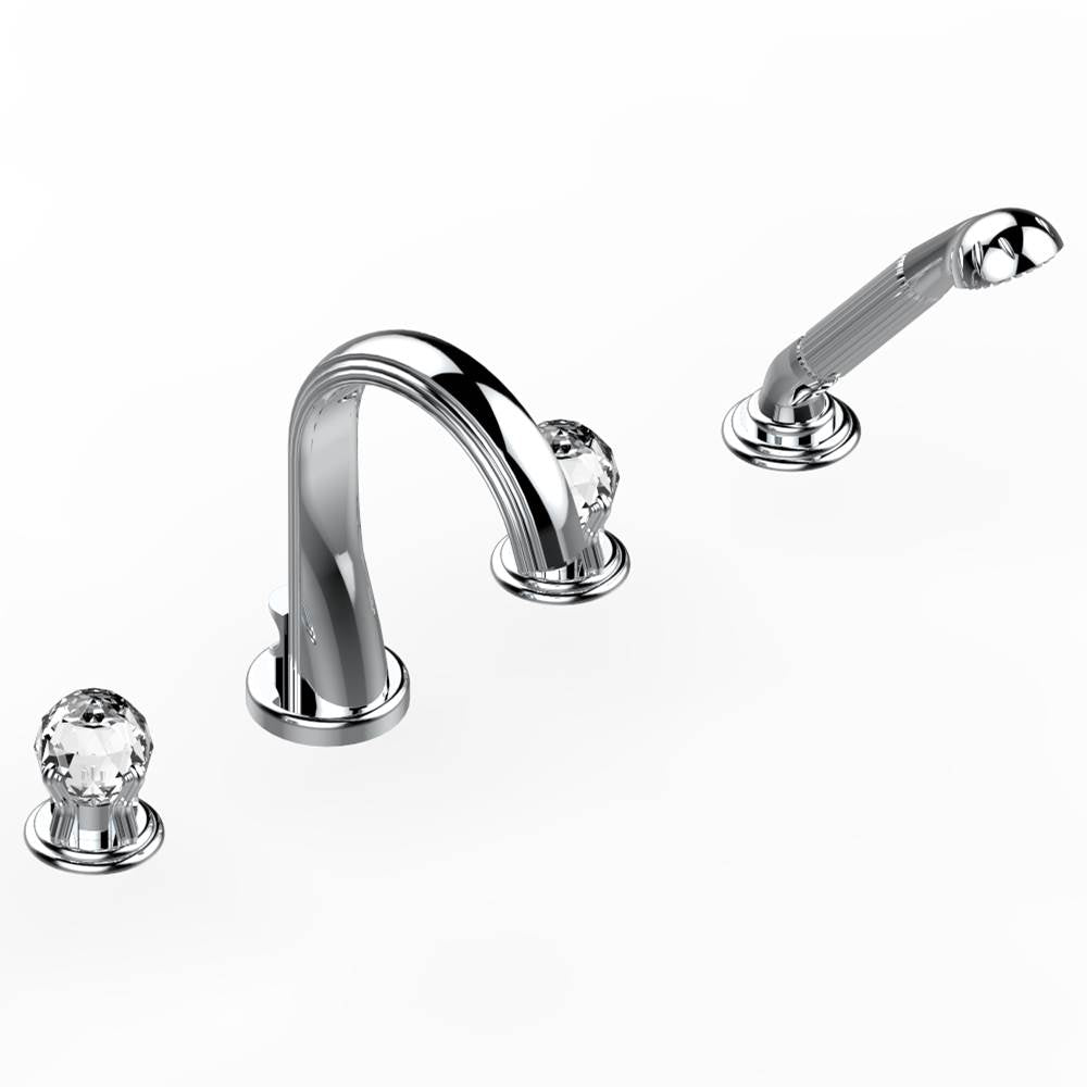THG - Roman tub set with divertor spout and handshower, 3/4'' valves - Matt Umber PVD