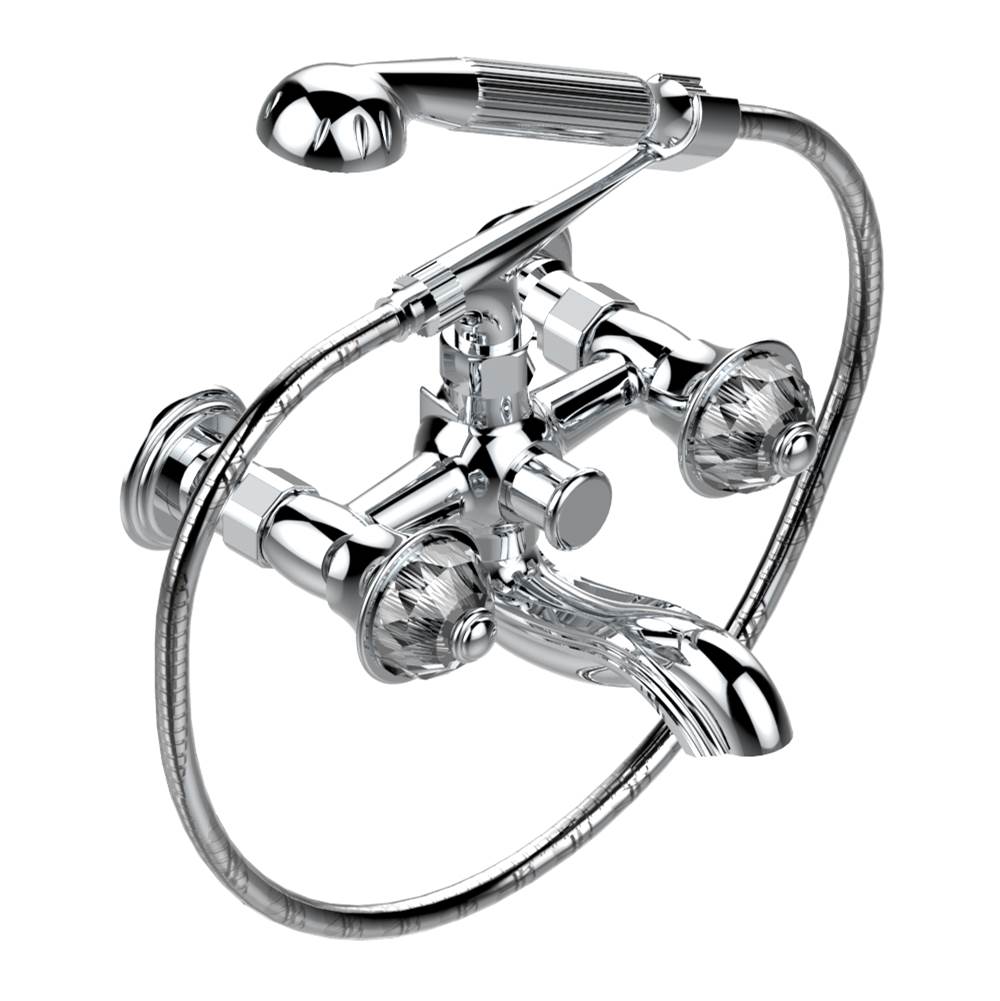 THG - Exposed tub filler with cradle handshower, wall mounted - Matt Umber PVD