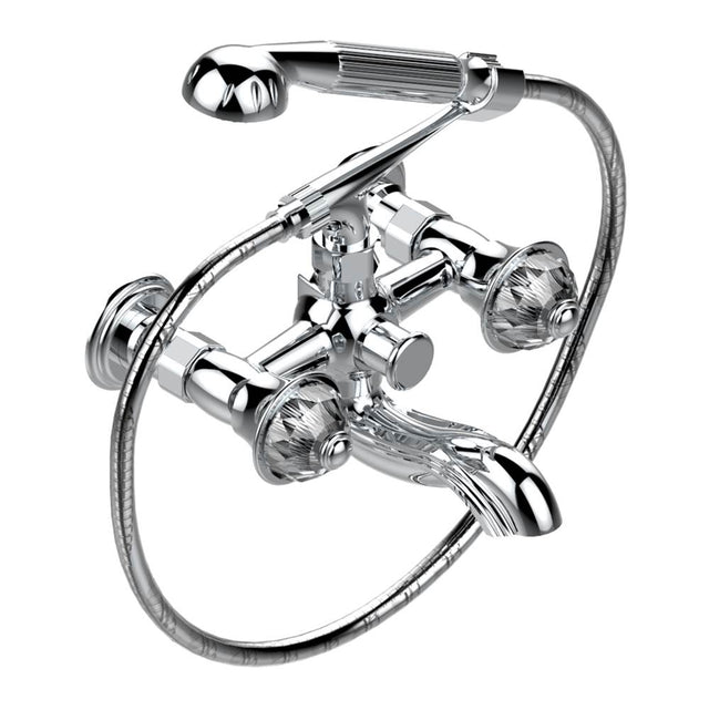 THG - Exposed tub filler with cradle handshower, wall mounted - Matt Umber PVD