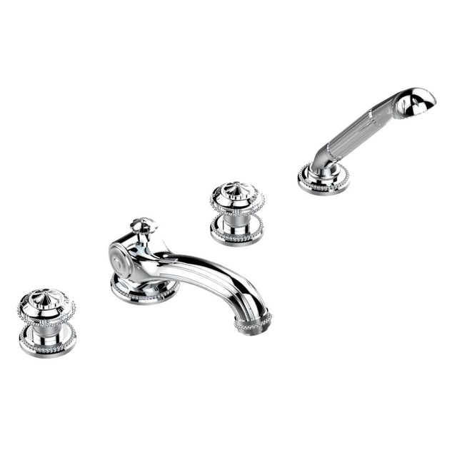 THG - Roman tub set with divertor spout and handshower, 3/4'' valves - Matt Umber PVD