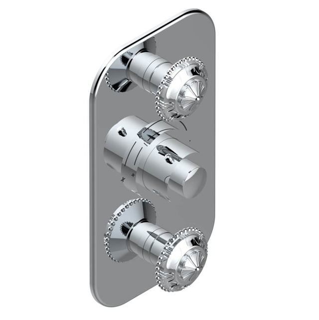 THG - Trim for THG thermostatic valve 2 volume controls, rough part supplied with fixing box ref. 5 400AE/US - Matt Umber PVD