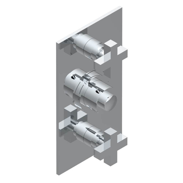 THG - Trim for THG thermostatic valve 2 volume controls, rough part supplied with fixing box ref. 5 400AE/US - Matt Umber PVD