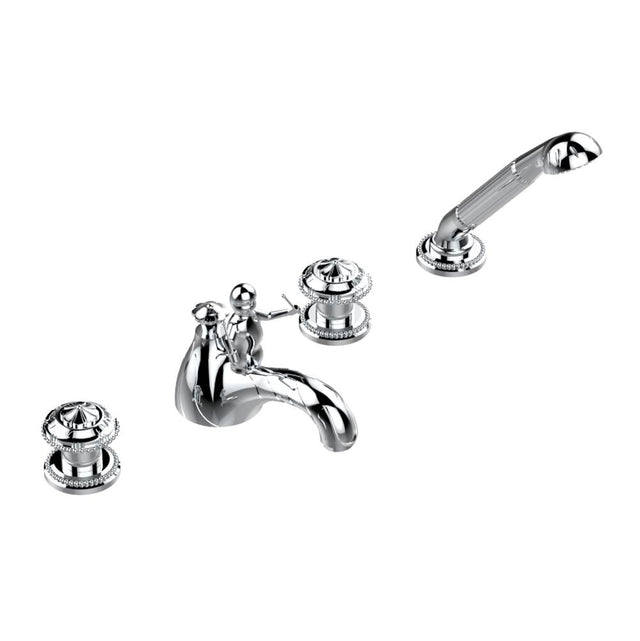 THG - Roman tub set with divertor spout and handshower, 3/4'' valves - Matt Umber PVD