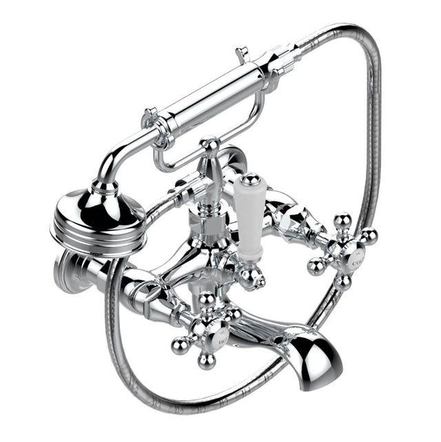 THG - Exposed tub filler with cradle handshower, wall mounted - Matt Umber PVD