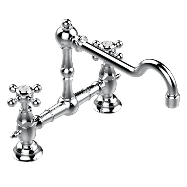 THG - Exposed lavatory or kitchen faucet 8'' ctc, 2-hole, less drain - Matt Umber PVD