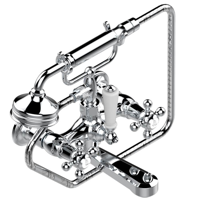 THG - Exposed tub filler with cradle handshower, wall mounted - Matt Umber PVD
