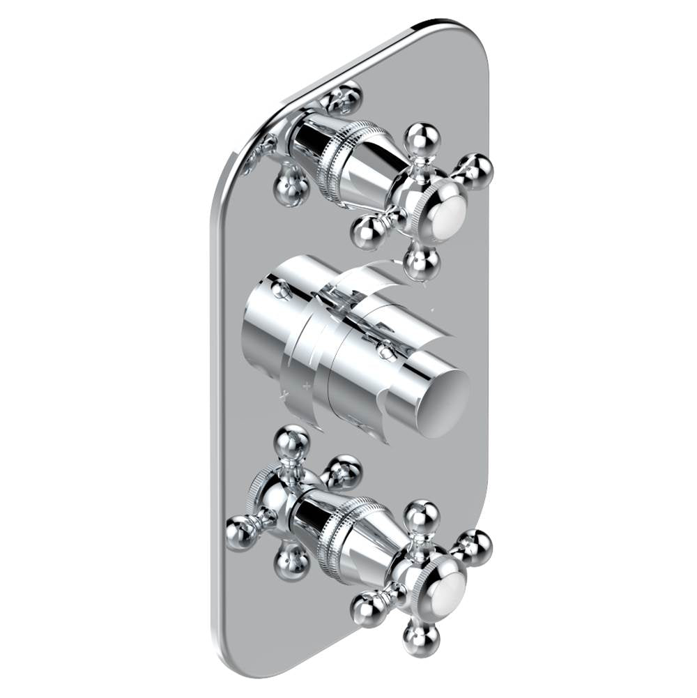 THG - Trim for THG thermostatic valve 2 volume controls, rough part supplied with fixing box ref. 5 400AE/US - Matt Umber PVD