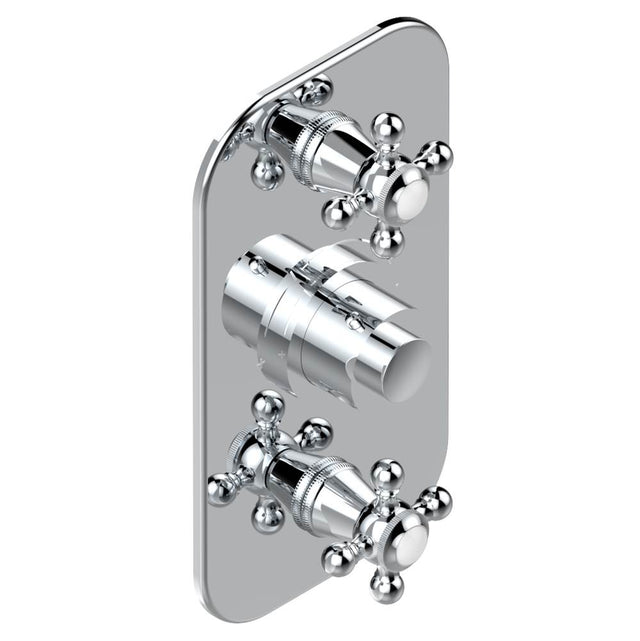 THG - Trim for THG thermostatic valve 2 volume controls, rough part supplied with fixing box ref. 5 400AE/US - Matt Umber PVD