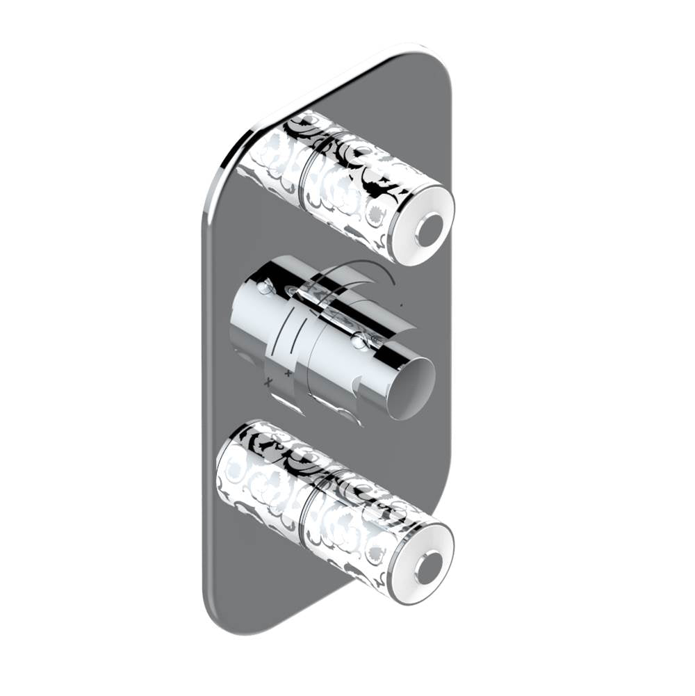 THG - Trim for THG thermostatic valve 2 volume controls, rough part supplied with fixing box ref. 5 400AE/US - Matt Umber PVD