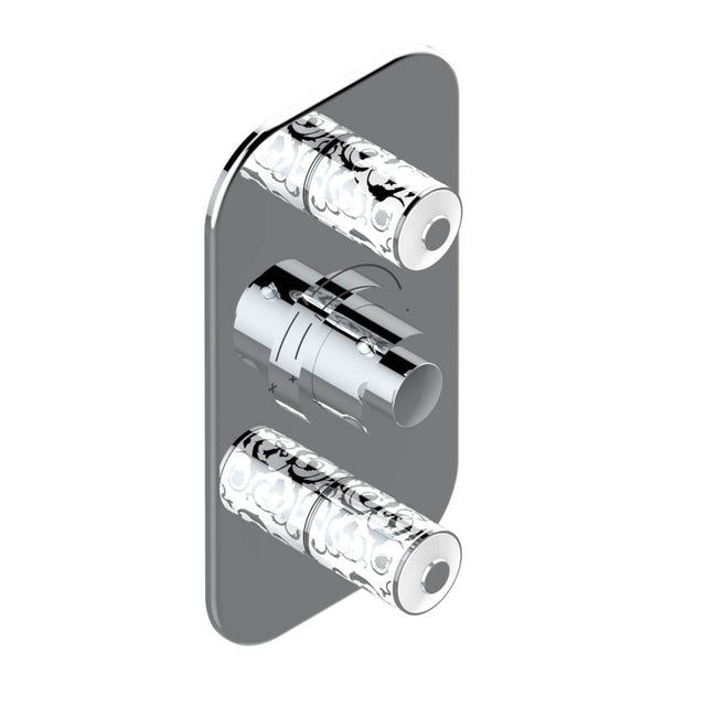 THG - Trim for THG thermostatic valve 2 volume controls, rough part supplied with fixing box ref. 5 400AE/US - Matt Umber PVD