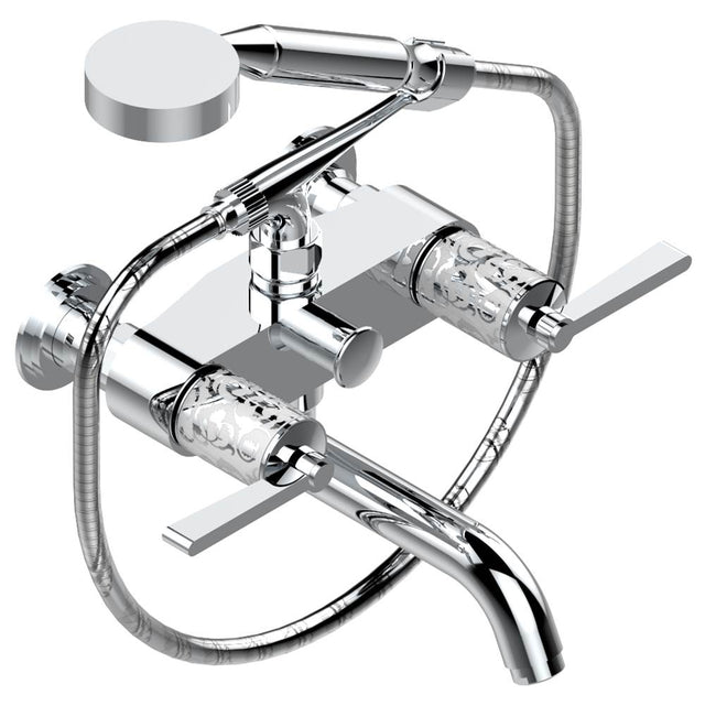 THG - Exposed tub filler with cradle handshower, wall mounted - Matt Umber PVD