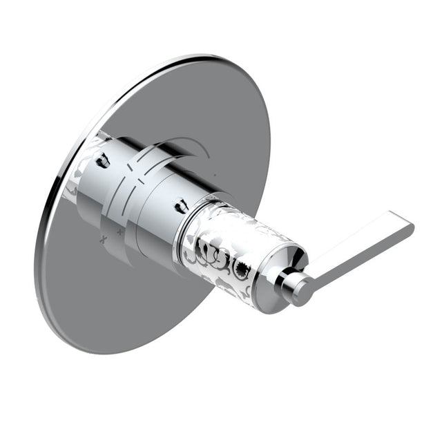THG - Trim for THG thermostatic valve, rough part supplied with fixing box ref. 5 200AE/US - Round plate model - Matt Umber PVD