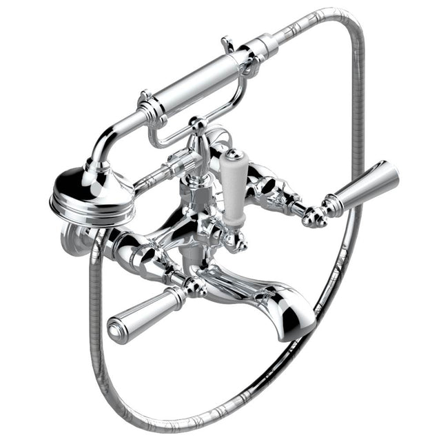 THG - Exposed tub filler with cradle handshower, wall mounted - Matt Umber PVD