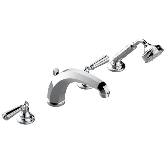 THG - Roman tub set with high divertor spout and handshower, 3/4'' valves - Matt Umber PVD